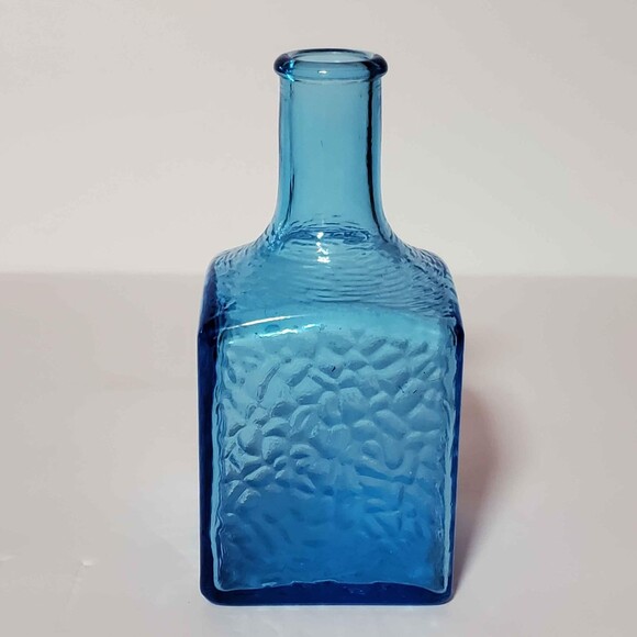 Blue Glass Bottle Textured Vintage - Picture 7 of 7